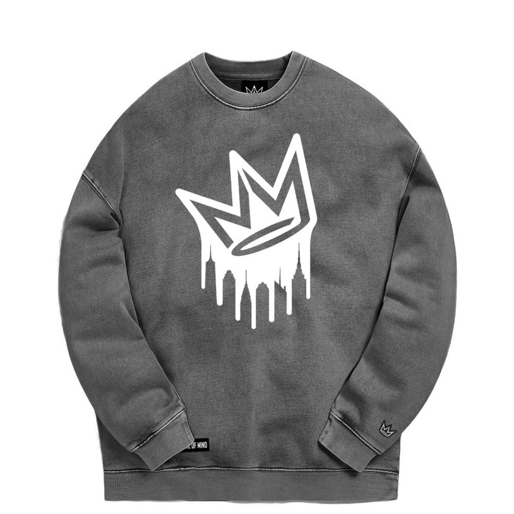 NWOT NY State of Mind Charcoal Grey Crewneck Sweatshirt mens M